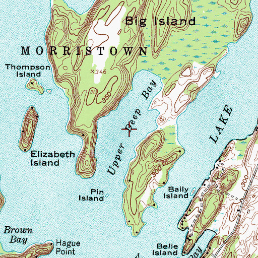 Topographic Map of Upper Deep Bay, NY