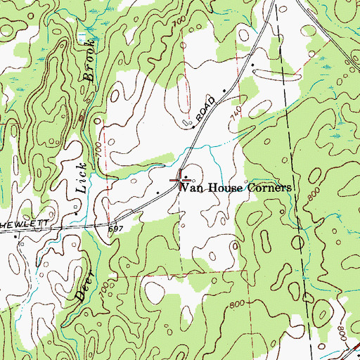 Topographic Map of Van House Corners, NY