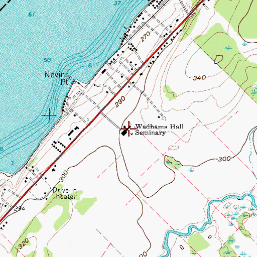 Topographic Map of Wadhams Hall Seminary, NY