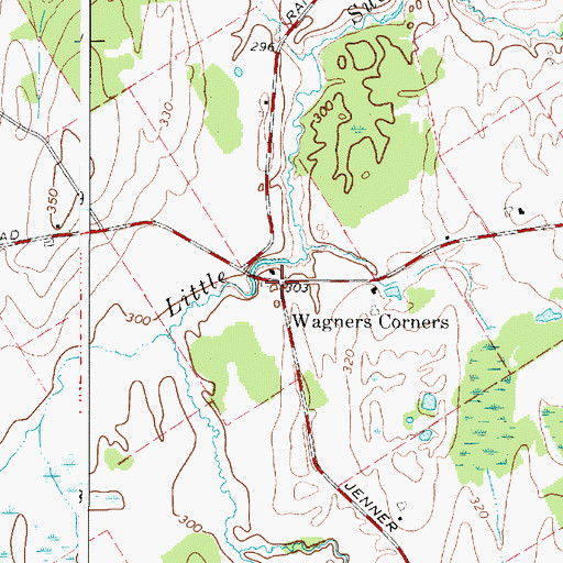 Topographic Map of Wagners Corners, NY