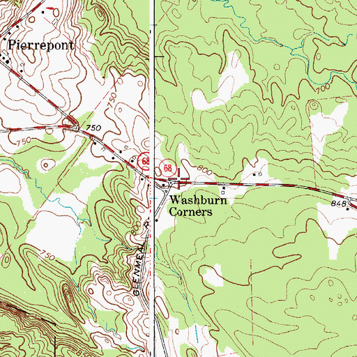 Topographic Map of Washburn Corners, NY