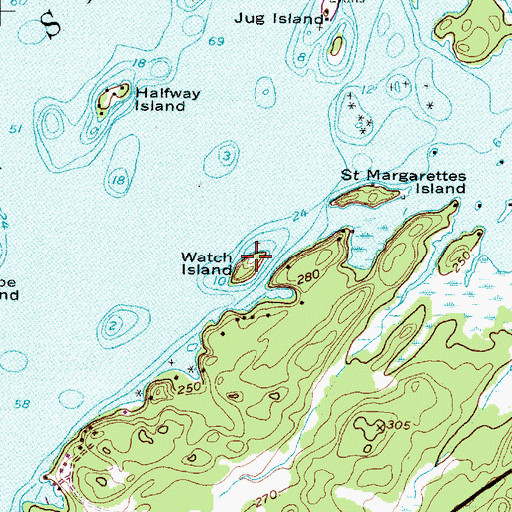 Topographic Map of Watch Island, NY