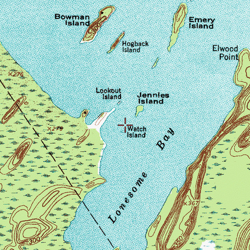 Topographic Map of Watch Island, NY