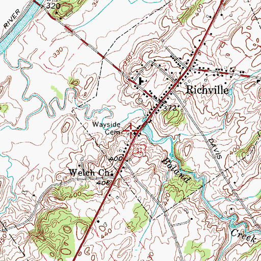 Topographic Map of Wayside Cemetery, NY
