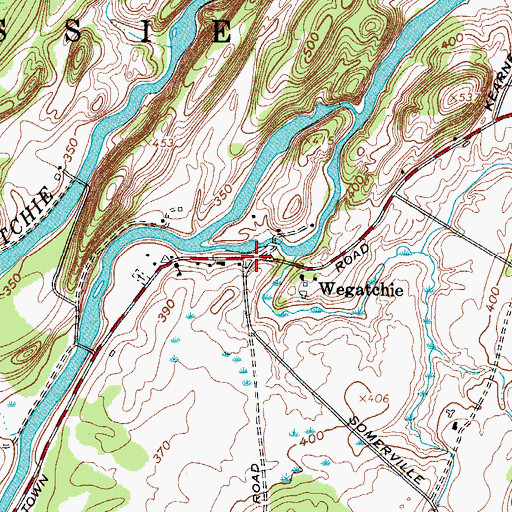 Topographic Map of Wegatchie, NY