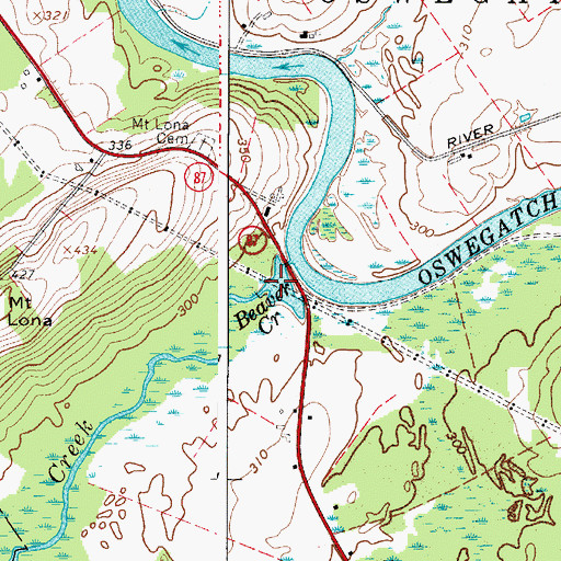Topographic Map of Beaver Creek, NY