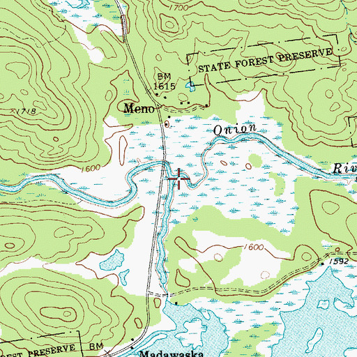 Topographic Map of Onion River, NY