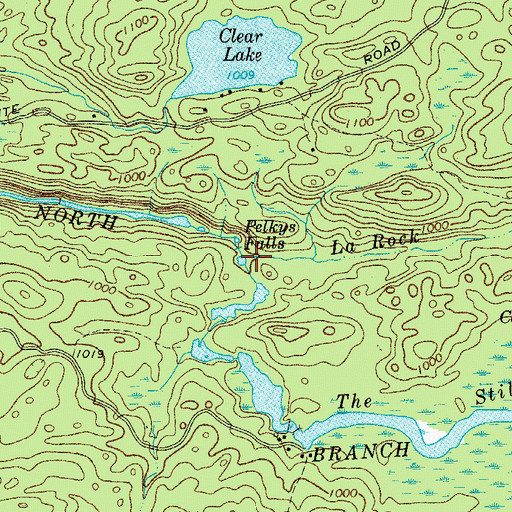 Topographic Map of Pelkys Falls, NY