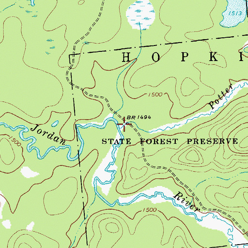 Topographic Map of Potter Brook, NY