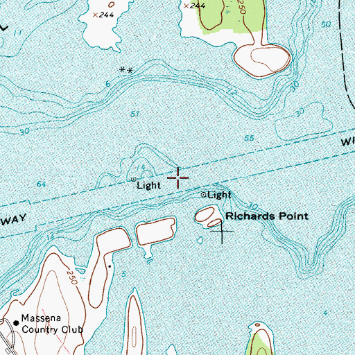Topographic Map of Saint Lawrence Seaway, NY