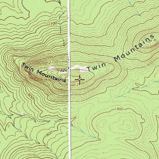 Topographic Map of Twin Mountains, NY