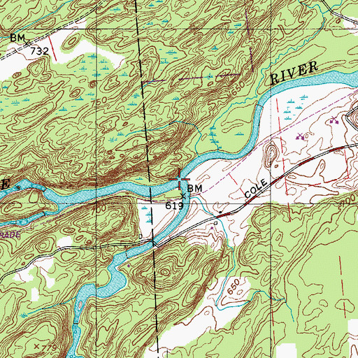 Topographic Map of West Branch Oswegatchie River, NY
