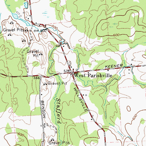 Topographic Map of West Parishville, NY