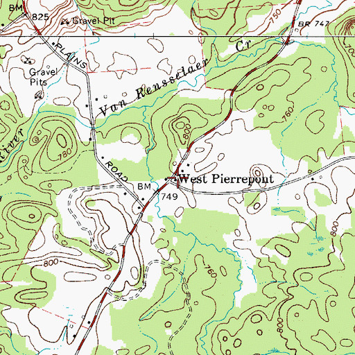 Topographic Map of West Pierrepont, NY
