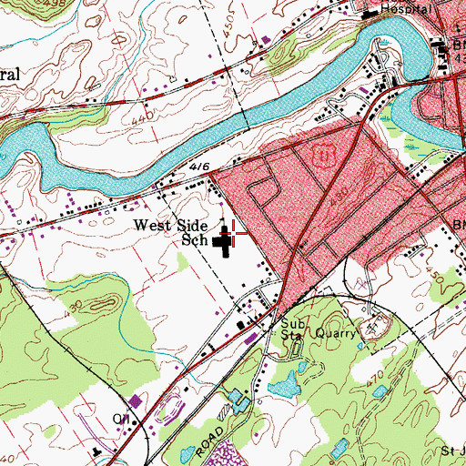 Topographic Map of West Side Elementary School, NY