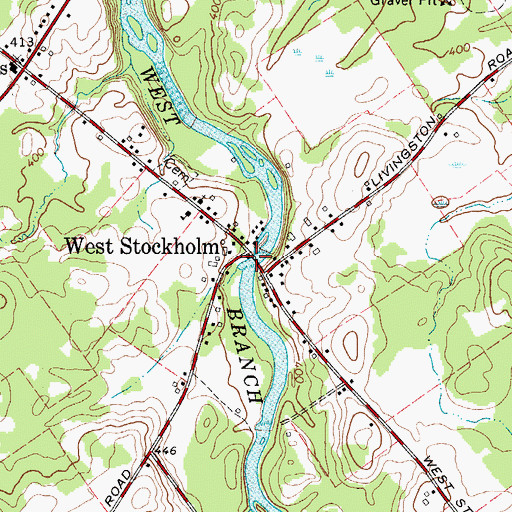 Topographic Map of West Stockholm, NY