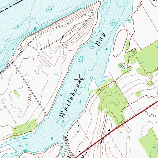Topographic Map of Whitehouse Bay, NY