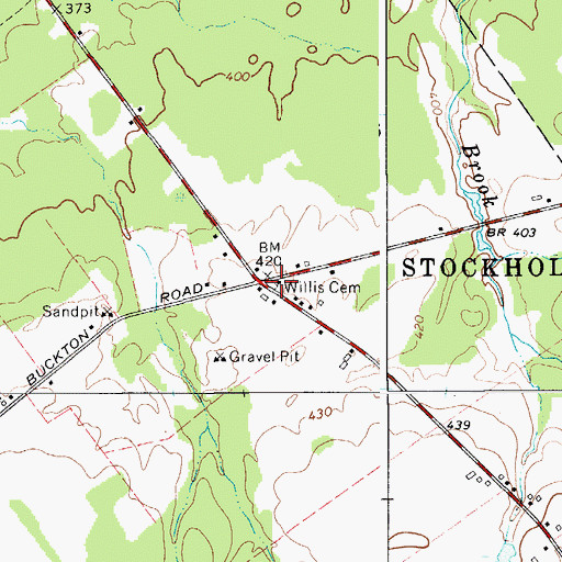 Topographic Map of Willis Cemetery, NY