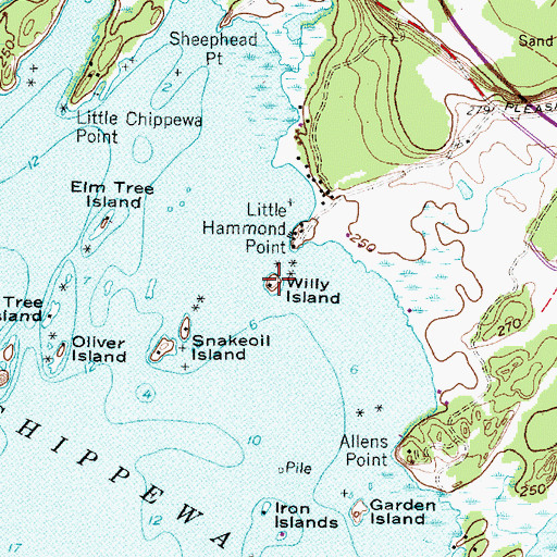 Topographic Map of Willy Island, NY