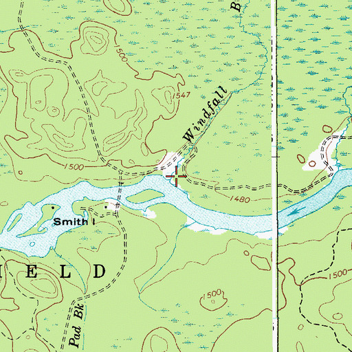 Topographic Map of Windfall Brook, NY