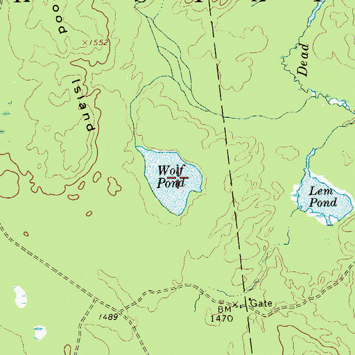 Topographic Map of Wolf Pond, NY