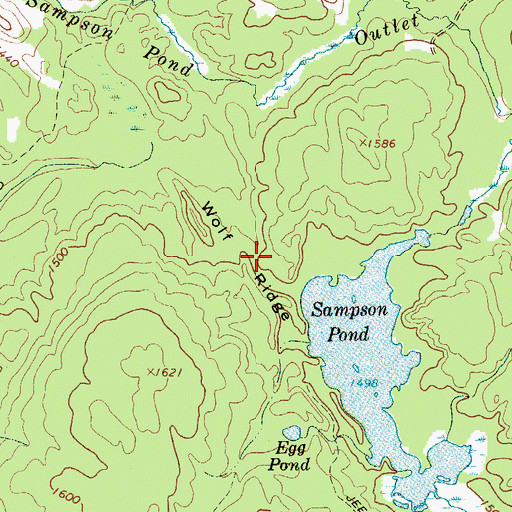 Topographic Map of Wolf Ridge, NY