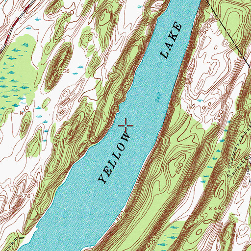 Topographic Map of Yellow Lake, NY