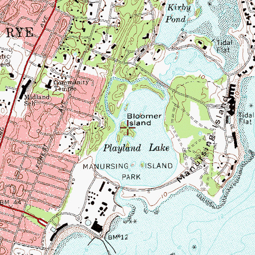 Topographic Map of Bloomer Island, NY