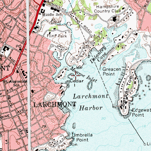 Topographic Map of Cedar Island, NY