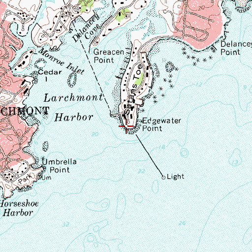 Topographic Map of Edgewater Point, NY