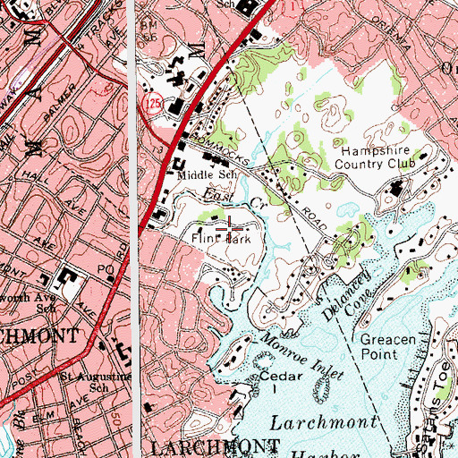 Topographic Map of Flint Park, NY