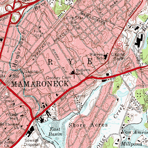 Topographic Map of Solomon Gedney Burial Ground, NY