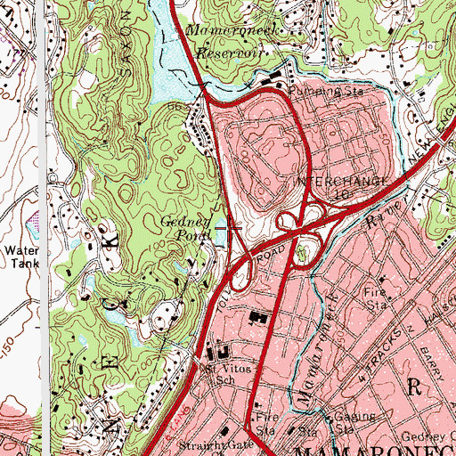 Topographic Map of Gedney Pond, NY