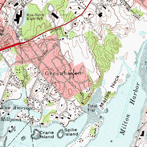 Topographic Map of Greenhaven, NY