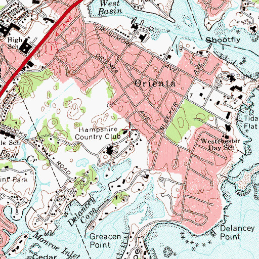 Topographic Map of Hampshire Country Club, NY