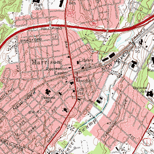 Topographic Map of Harrison, NY