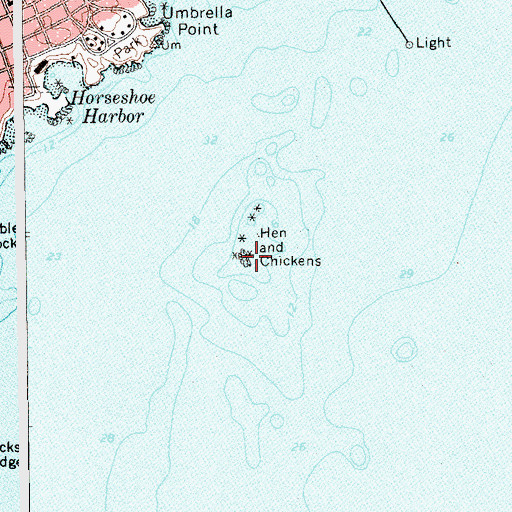 Topographic Map of Hen and Chickens, NY