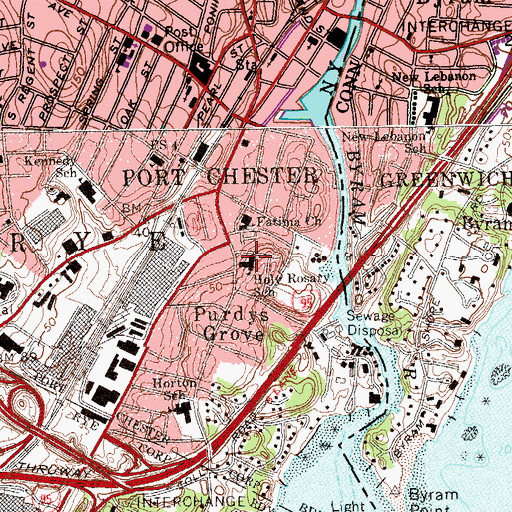 Topographic Map of Holy Rosary School, NY