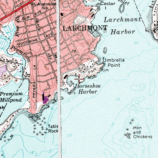 Topographic Map of Horseshoe Harbor, NY