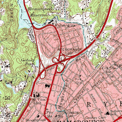 Topographic Map of Interchange 10, NY