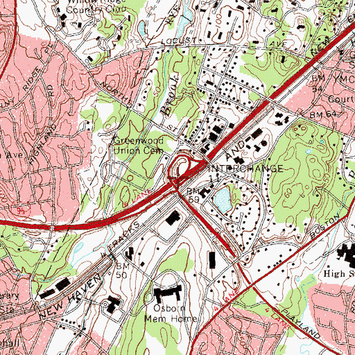Topographic Map of Interchange 11, NY