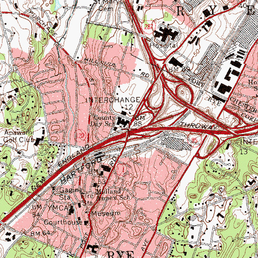 Topographic Map of Interchange 12, NY