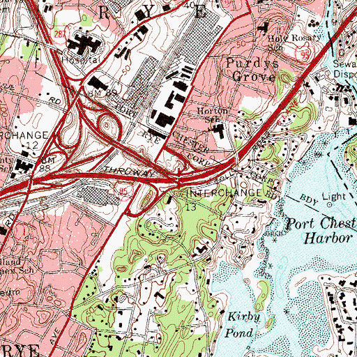Topographic Map of Interchange 13, NY