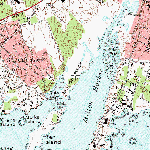 Topographic Map of Maries Neck, NY