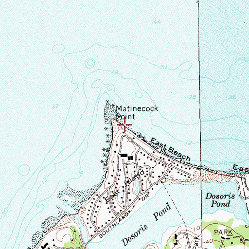 Topographic Map of Matinecock Point, NY