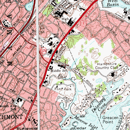 Topographic Map of Middle School, NY