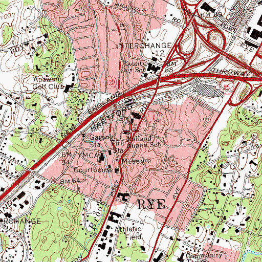 Topographic Map of Midland Annex School, NY