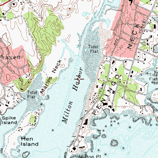 Topographic Map of Milton Harbor, NY