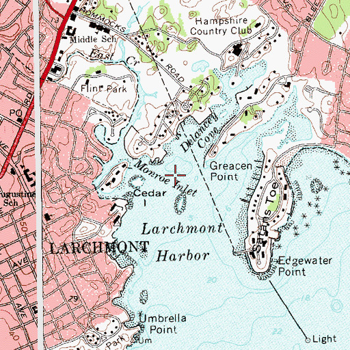Topographic Map of Monroe Inlet, NY