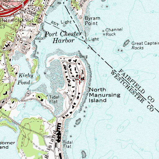 Topographic Map of North Manursing Island, NY